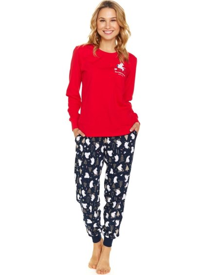 Červeno-modré pyžamo s potlačou ľadových medveďov