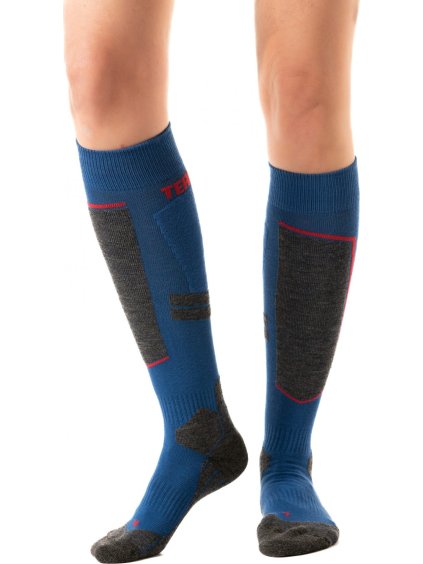 Modro-sivé športové podkolienky z merino vlny