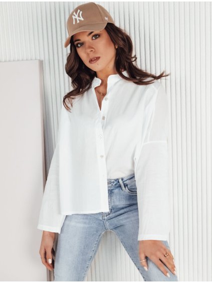 Biela bavlnená voľná košeľa GALLUR
