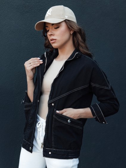 Čierna dámska džínsová bunda ERENICES