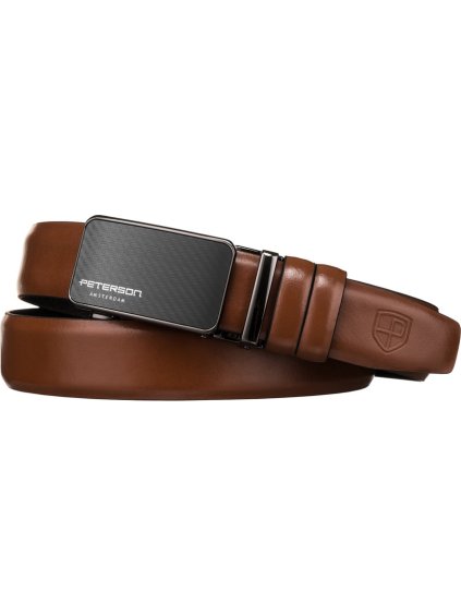 Peterson hnedý elegantný opasok s čiernou sponou