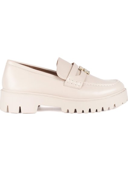Smotanové dámske mokasíny na platforme