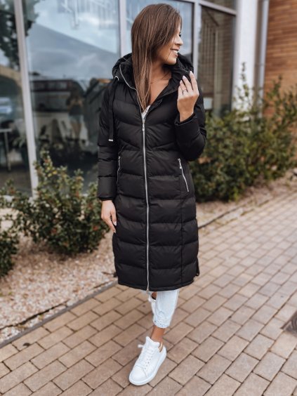 Čierna dlhá prešívaná bunda MENSI