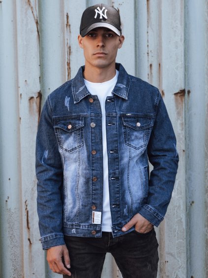 Modrá pánska džínsová bunda