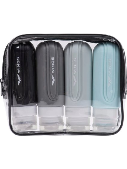 Sada 4 cestovných silikónových fľaštičiek WINGS