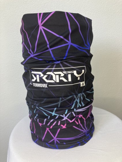 Čierny nákrčník s farebnou potlačou