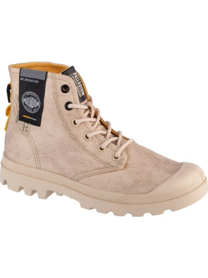 Unisex béžové členkové topánky na platforme Palladium Pampa Surplus