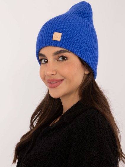 Modrá dámska pletená čiapka