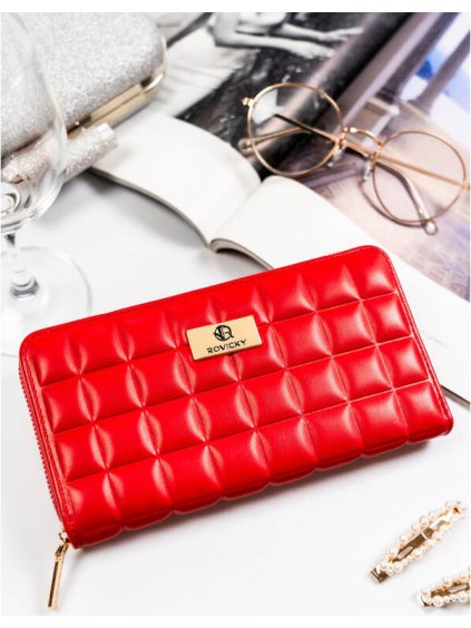 Červená veľká dámska peňaženka Rovicky V294