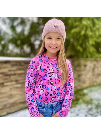 Detské funkčné tričko s farebnými srdiečkami