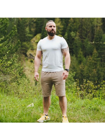 Pánske béžové voľnočasové kraťase