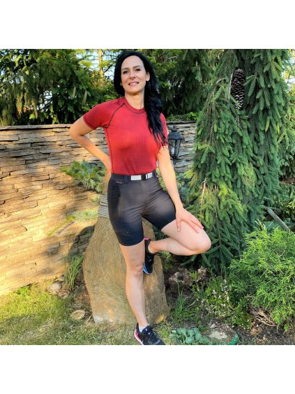 Dámske červené termo tričko s krátkym rukávom