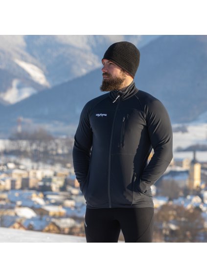 Čierna pánska funkčná mikina na zips