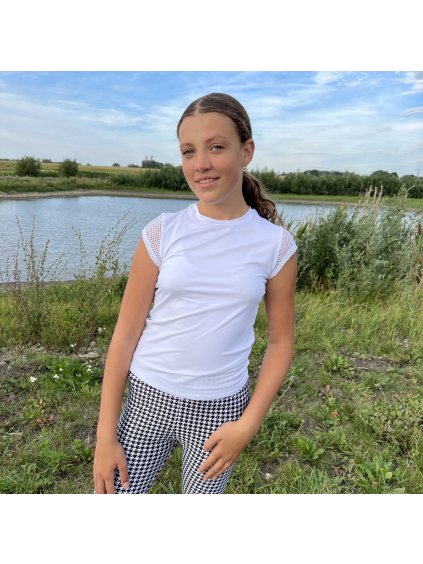 Dievčenské biele funkčné tričko