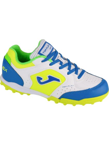 Bielo-modré detské kopačky Joma Top Flex Jr 2402 TF