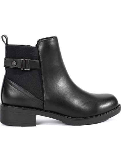 Čierne dámske štihletky na nízkom podpätku, podpätok 3,5 cm