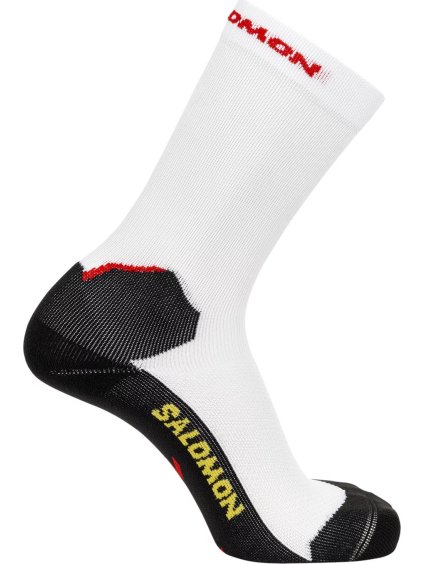 Bielo-čierne bežecké ponožky Salomon Speedcross Crew Socks