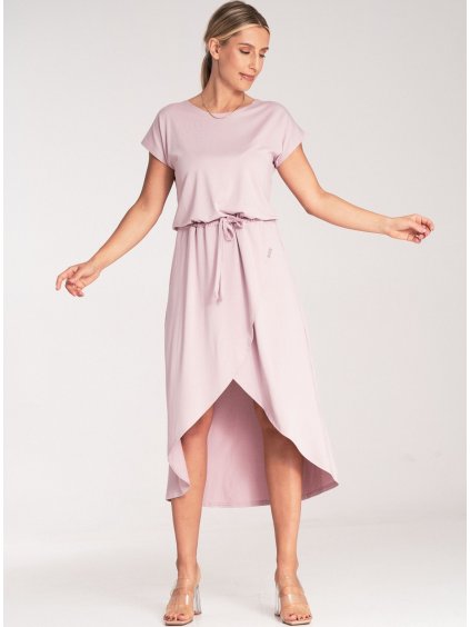 Dámske ružové ležérne viskózové šaty
