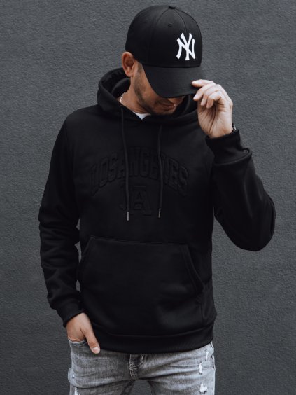 Pánska čierna mikina s kapucňou