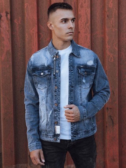 Pánska modrá džínsová bunda