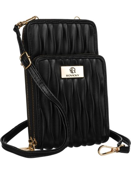 Čierna peňaženka 2v1 s odnímateľným popruhom V296