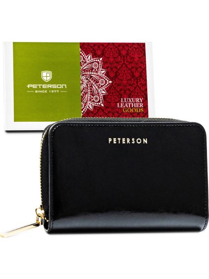 Čierna dámska kožená peňaženka Peterson Y701