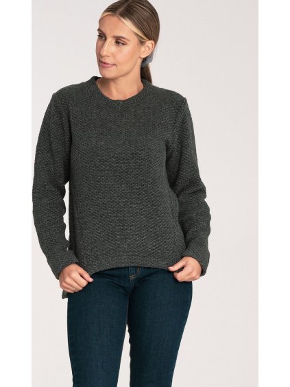 Dámsky tmavosivý asymetrický sveter