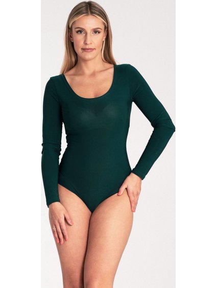 Tmavozelené dámske body s výstrihom