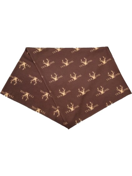 Hnedý multifunkčný šál s potlačou