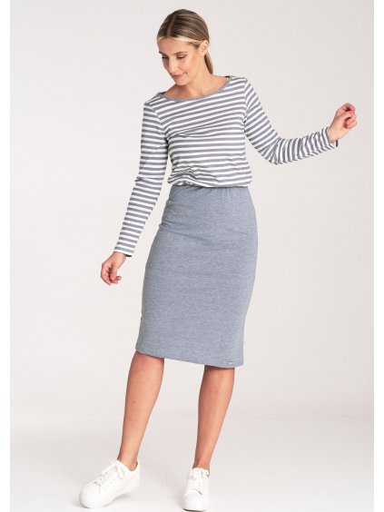 Bavlnené sivé šaty s dlhým rukávom