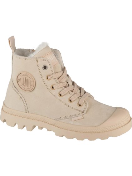 Béžové zateplené členkové tenisky Palladium Pampa Hi Zip WL