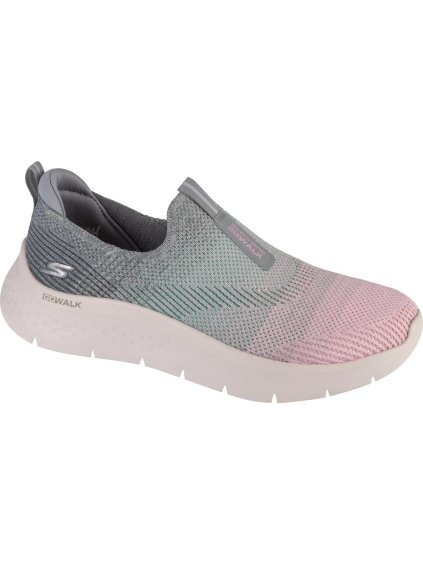 Sivo-ružové dámske slip-on tenisky Skechers Go Walk Flex - Cali Sunset (Veľkosť 36)