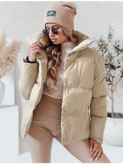 Smotanová dámska prešívaná bunda LARO