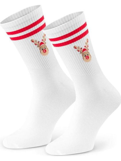 Biele pánske vianočné ponožky Art.136