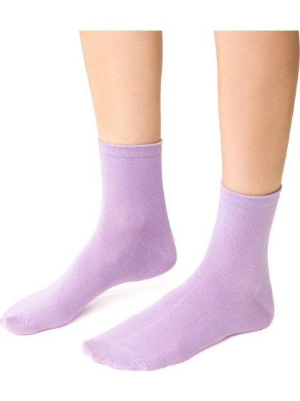 Lila dámske bavlnené ponožky Art. 037
