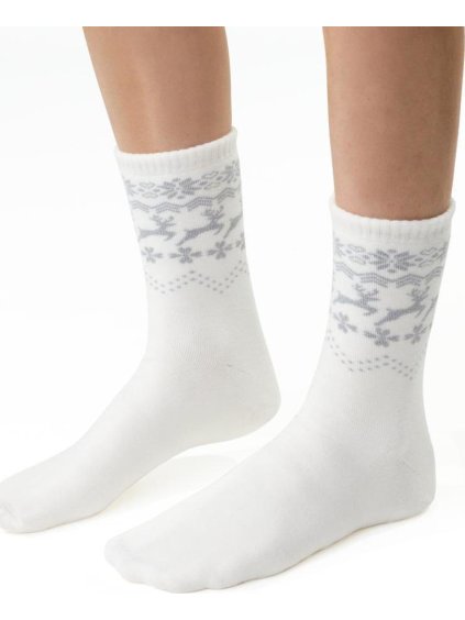 Smotanové dámske froté ponožky Art.123