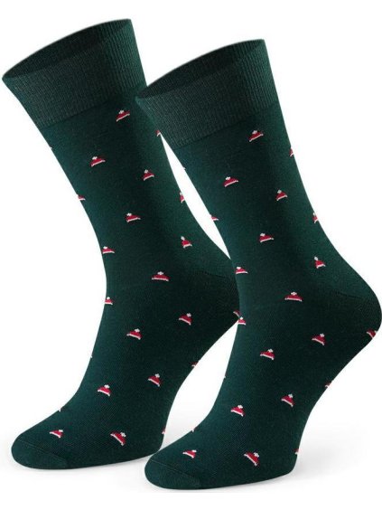 Tmavozelené pánske vianočné ponožky Art.056