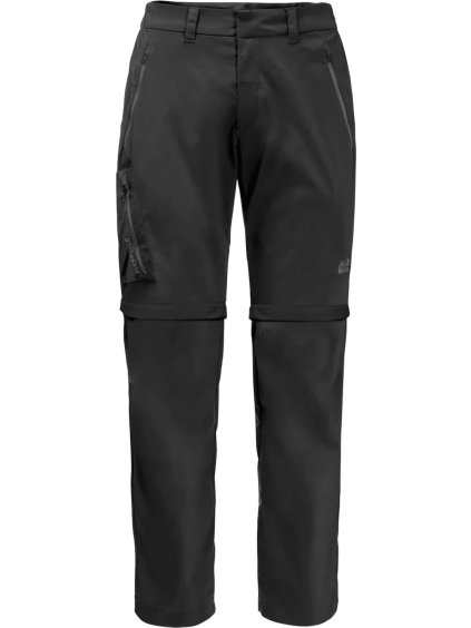 Čierne pánske turistické nohavice Jack Wolfskin Overland Zip Away Pants M