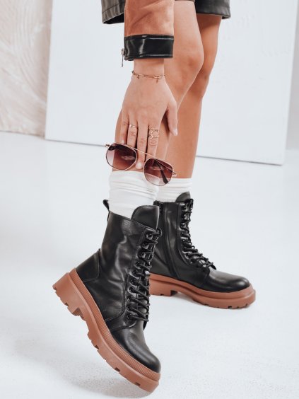 Čierne dámske členkové topánky HARDSTEP