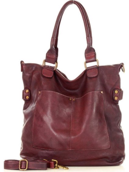 MARCO MAZZINI Bordó kožená kabelka