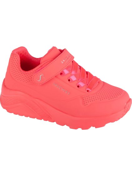 Broskyňové dievčenské tenisky Skechers Uno Lite