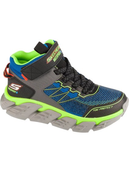 Modro-sivé chlapčenské členkové tenisky Skechers Tech-Grip - High-Surge