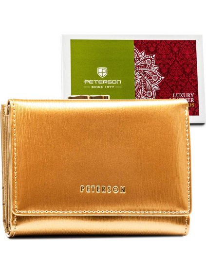 Elegantná dámska zlatá peňaženka z prírodnej kože Peterson Y728