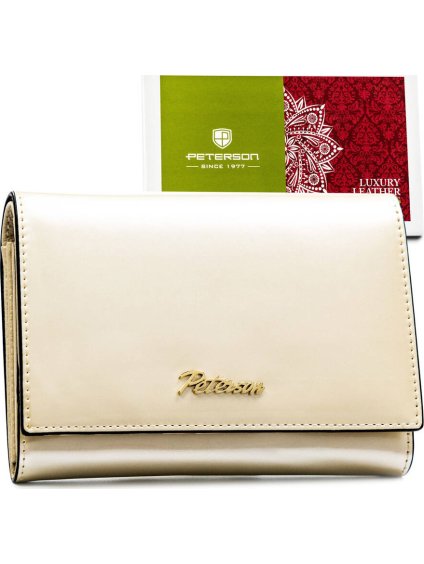 Béžovo-zlatá klasická dámska peňaženka Peterson Y713