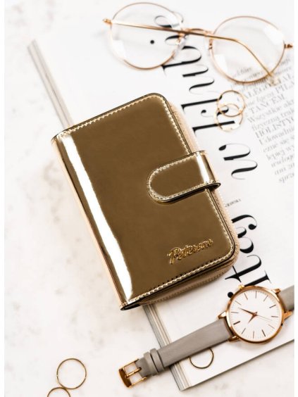 Malá zlatá peňaženka z prírodnej kože Peterson Y707