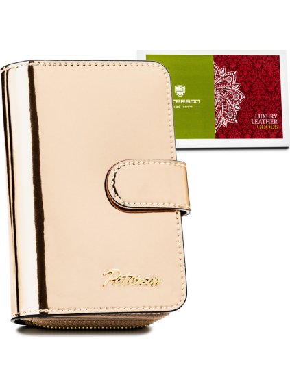 Malá rosegold peňaženka z prírodnej kože Peterson Y706