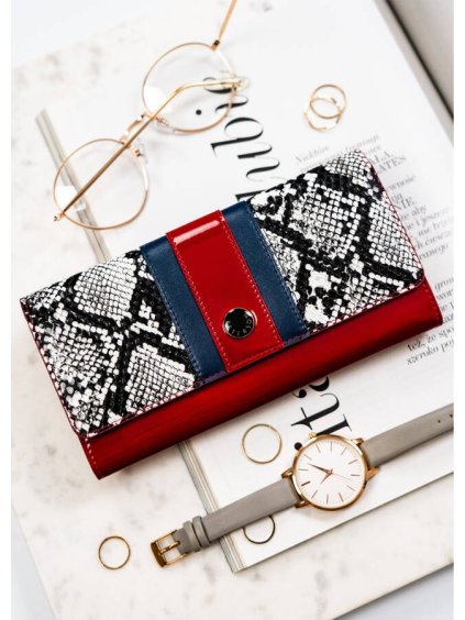 Vínová dámska peňaženka so vzorom hadej kože Peterson Y704