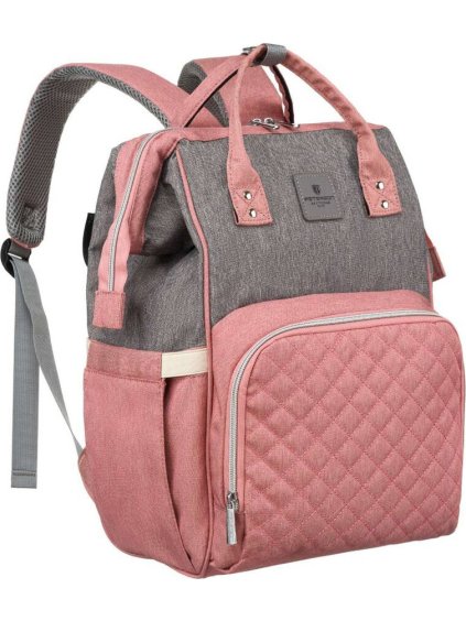 Ružovo-sivý dámsky batoh pre mamičku Peterson