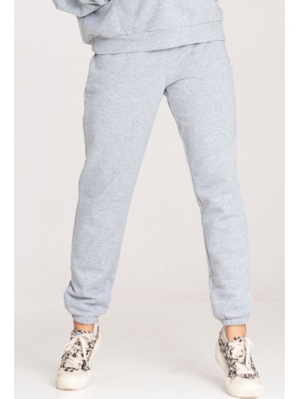 Sivé bavlnené športové tepláky