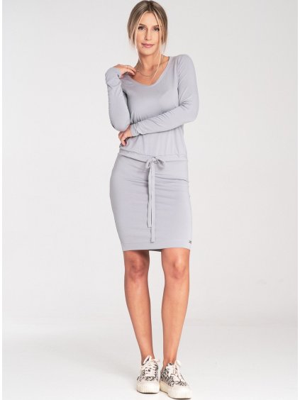 Tmavosivé dámske športové šaty s dlhým rukávom